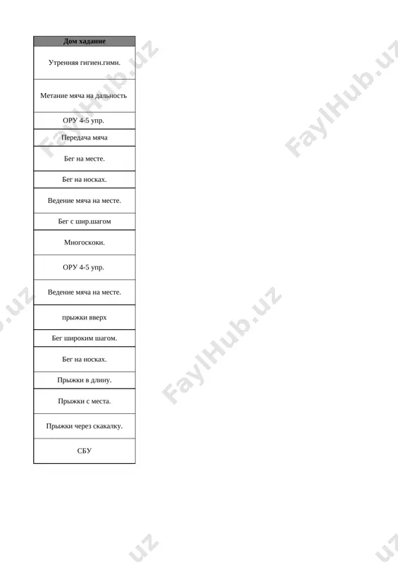 v koltso”, “boy petuxov”, “strelok”, “peretyagivanie v parax” (otsenka aktivnosti uchashixsya) prijki s mesta. 17 podvijnie igri. teoriya: pravila igri i ix soblyudenie praktika: obsherazvivayushie uprajneniya. podvijnie igri “pereprigni i ubegay”, “prijok za prijkom”, “estafeta s myachom”, “volk vo rvu” prijki cherez skakalku. 18 podvijnie igri. teoriya: pravila igri i ix soblyudenie praktika: obsherazvivayushie uprajneniya. podvijnie igri “pereprigni i ubegay”, “prijok za prijkom”, “estafeta s myachom”, “volk vo rvu” sbu list2 list3