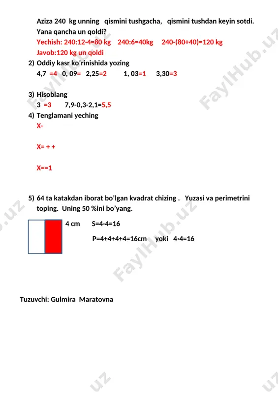 4-sinf nazorat ishi 3-chorak yakuni uchun - Page 3