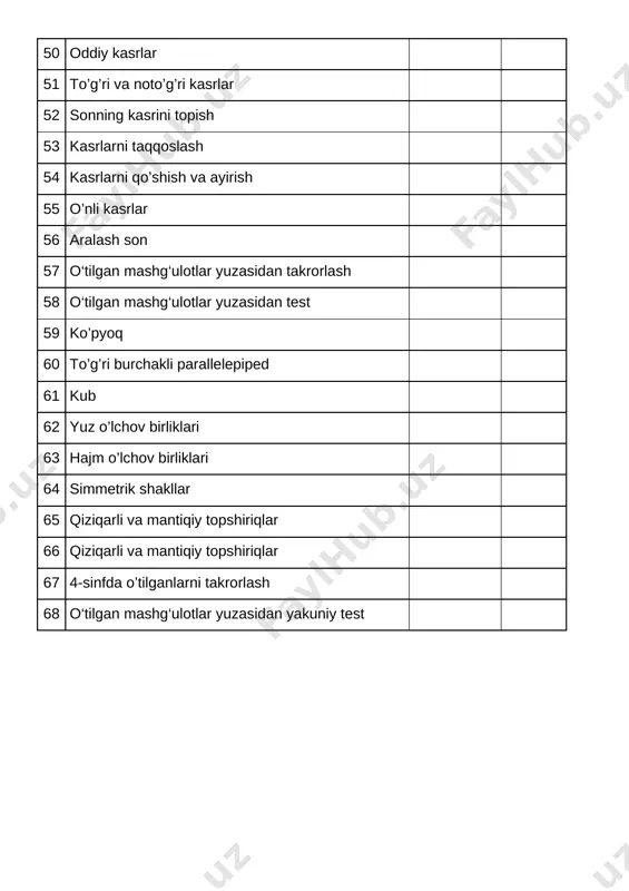 matematika 4- sinf to‘garak rejasi 1 - Page 3
