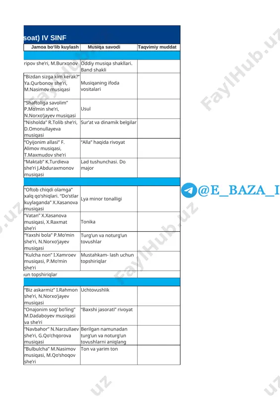 4-sinf musiqa yillik 2023-2024 @e_baza_ishreja - Page 3