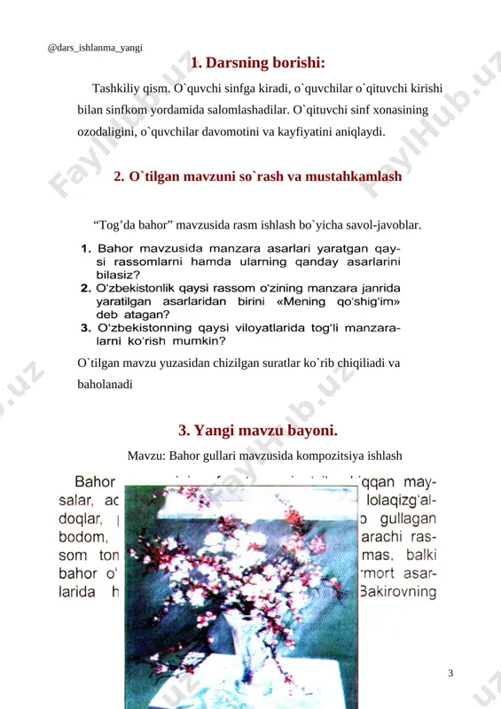 4-sinf tasviriy san'at 27-28.bahor gullari+ - Page 3