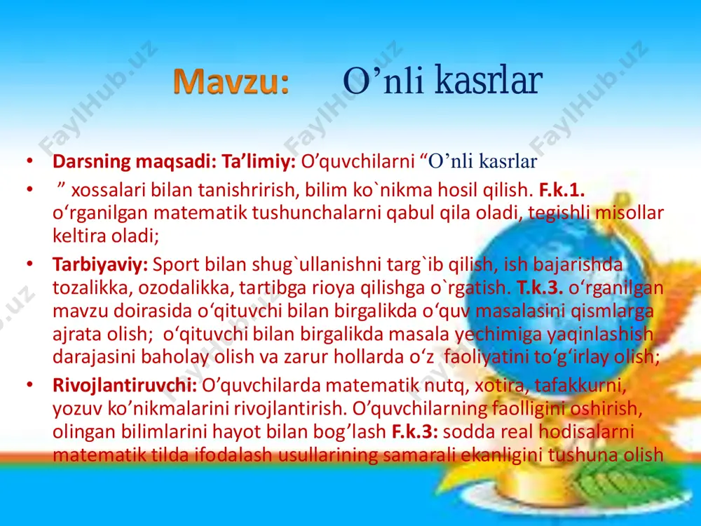4_sin_3_chorak_matematika o'nli kasrlar - Page 3
