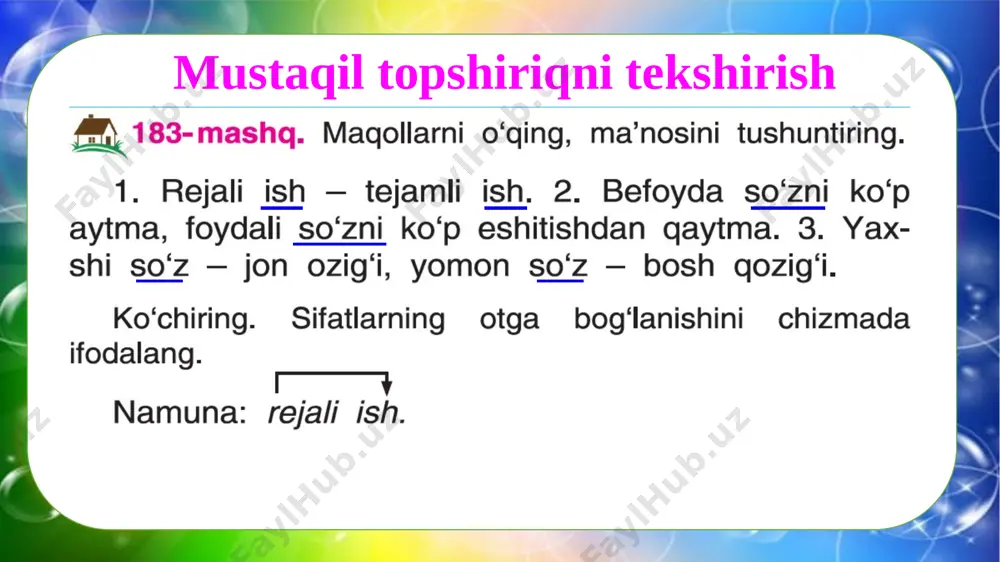 4-sinf.ona tili 184- 186-mashqlar - Page 3