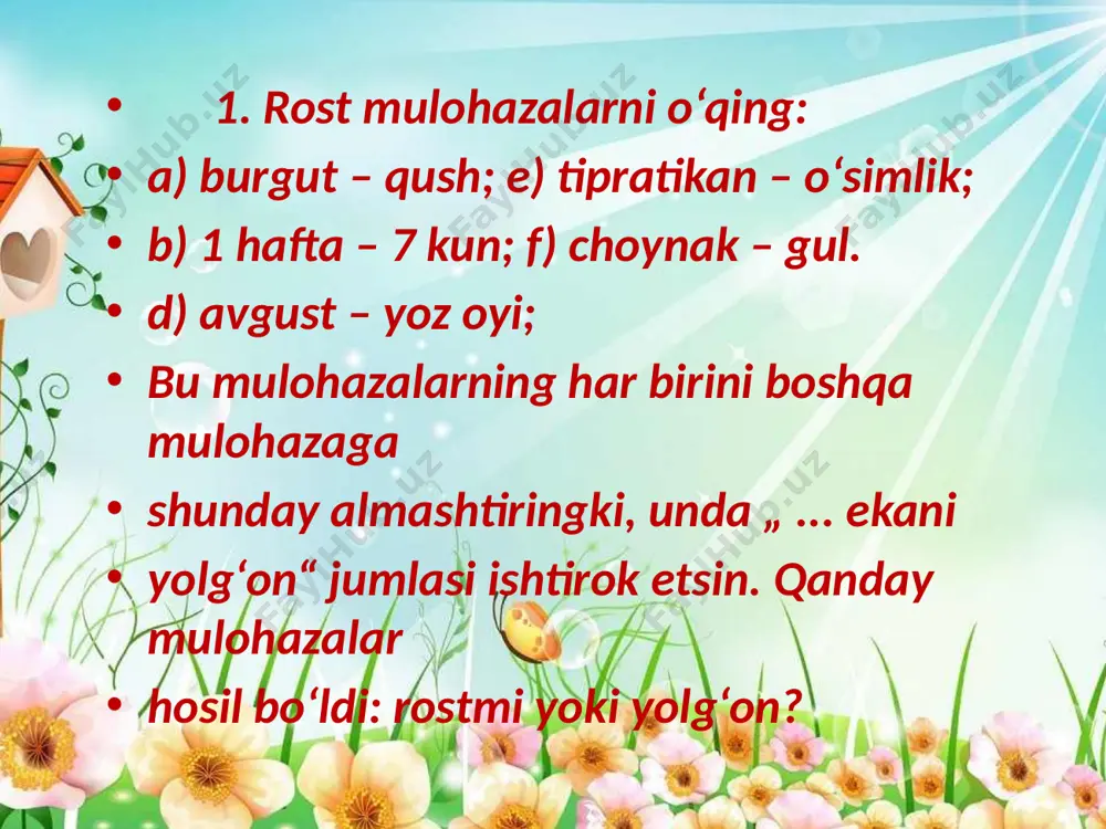 mulohazalar ustida topshiriqlarni bajarish - Page 3