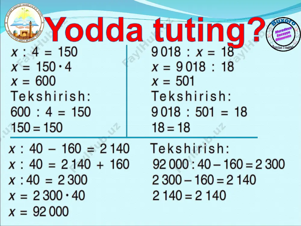 matematika to'garak 4-sinf - Page 3