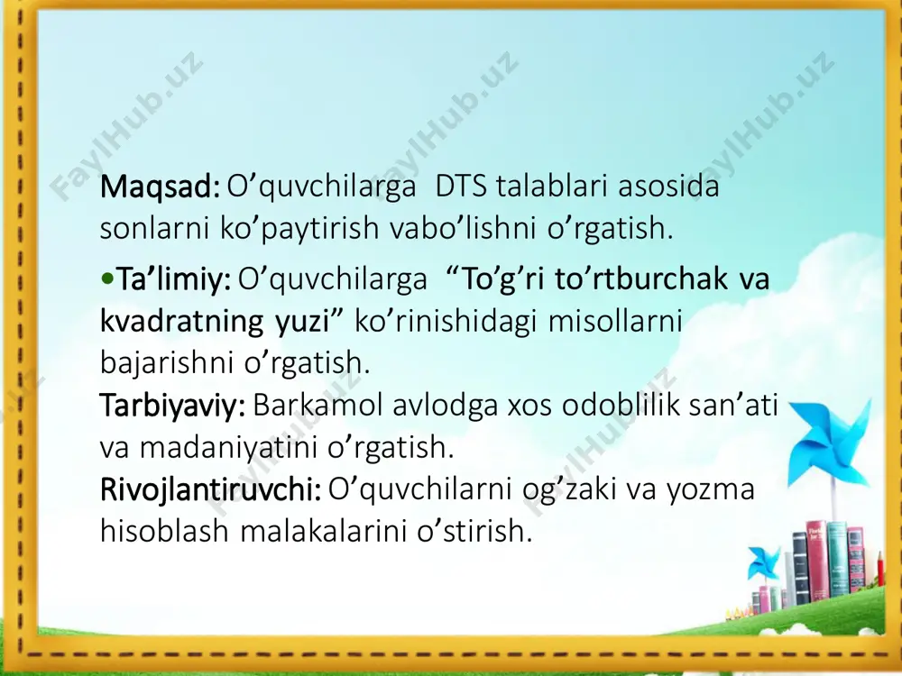 2-sinf. matematika kvadratning yuzi - Page 3