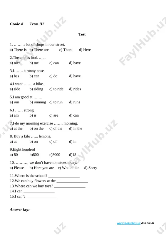 4-sinf chorak test - Page 3
