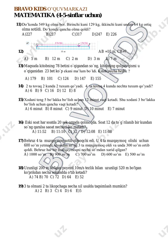 4-5-sinflar matematika olimpiada - Page 3