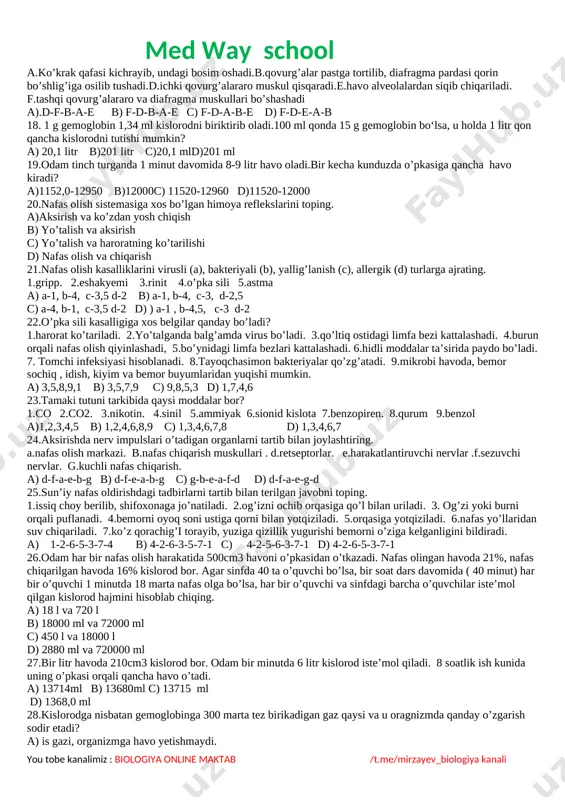 nafas olish @mirzayev_biologiya - Page 3