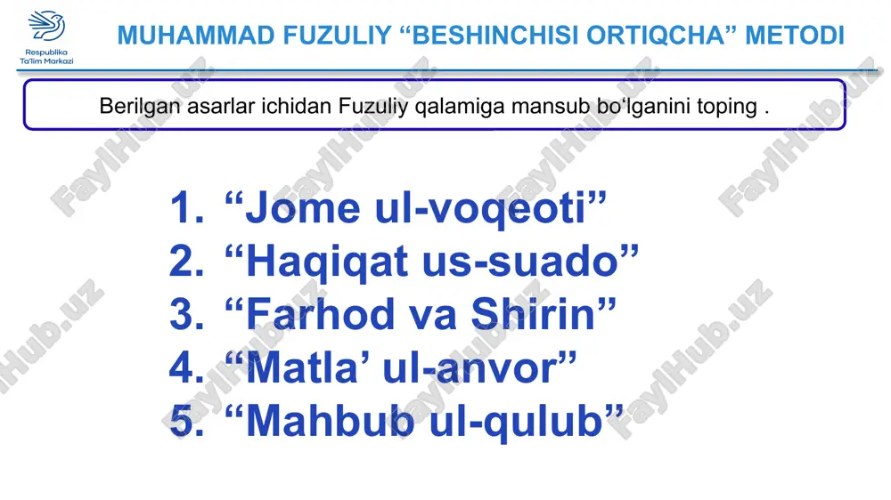 muhammad fuzuliy "beshinchis ortiqcha" metodi - Page 4