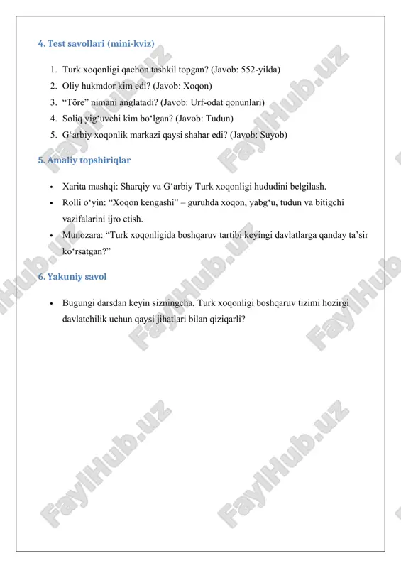 turk xoqonligida boshqaruv tartibi mavzusida tarqatma material 25 - Page 4
