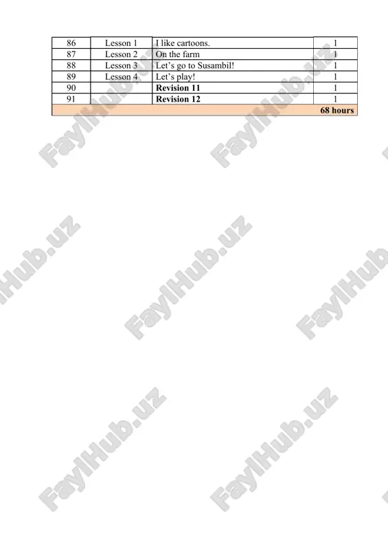 ingliz tilidan yillik taqvim mavzu rejası - Page 4