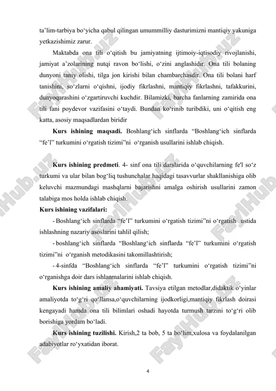 bu davrda o‘quvchilarning diqqati fe’lning leksik ma’nosiga qaratiladi. fe’l uchun tipik hisoblangan leksik grammatik ma’noni, ya’ni predmetning harakatini bildirishini umumlashtirish imkonini beradigan aniq manba yig‘iladi. fe’l ustida ishlash mashqlarini “alifbe” dagi so‘z va matnlarni o‘qish, rasmga qarab gap tuzish bilan bog‘lab o‘tkaziladi. bunda o‘qituvchi o‘quvchilar gap tuzishda mazmunga mos fe’lni topishiga, so‘z nimani bildirishini va qanday so‘roqqa javob bo‘lishini aniqlashga yordam beradigan sharoit yaratadi. masalan, bolalar kuzda meva va sabzavotlarni, daraxtlarni kuzatib yoki rasmlarni ko‘rib, gapni mazmuniga mos so‘zlar bilan to‘ldiradilar: kuzda mevalar nima qiladi? … (pishadi). sabzavotlar nima qiladi? … (yetishadi). bolalar nima qilayaptilar? (dam olayaptilar). (ishlayaptilar). fe’lga so‘roq berishga o‘rgatish o‘g‘zaki bo‘lmasligi, o‘quvchilar harakat bir kishi tomonidan bajarilsa, nima qildilar? nima qiyaptilar? nima qilmoqchilar? kabi so‘roqlarga javob berishga o‘rgatish o‘z navbatida fe’l zamonlarini o‘rganishga tayyorlash demakdir. i sinfda morfologik so‘roq so‘z nimani bildirishni (o‘rganishga tayyorlash demakdir) aniqlash maqsadida beriladi. o‘quvchilarni so‘zga so‘roq berishga so‘zlarni tanishga, so‘zni so‘roqqa mos …