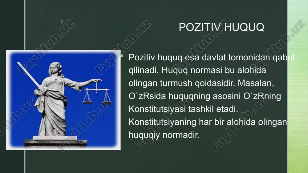 ksiya normalari qonun buzilish holatlarida alohida shartnomalarda mustahkamlanadi. malcolm d.evans fikriga ko‘ra, an’anaviy xalqaro huquqqa asosan ikki turdagi xalqaro huquqiy manbalar mavjud. bular xalqaro huquqning moddiy va rasmiy manbalaridir. moddiy manba qoidalar aks etadigan hujjat hisoblanadi. bularga shartnomalar, bmt bosh assambleyasining rezolyutsiyalari, birlashgan millatlar xalqaro huquq komissiyasi ning takliflari va boshqa shu kabi hujjatlar kiritilishi mumkin. z xalqaro-huquqiy normalar o‘zining mazmun va shakliga ko‘ra bir xil emas. ularni quyidagicha asoslarga muvofiq tasniflash mumkin: 1. yuridik kuchi bo‘yicha: - imperativ (jus cogens) aniq, tushunarli axloq (yurish-tiirish) chegaralari (me’yor) ni o‘rnatadi. 1969-yilgi xalqaro shartnomalar huquqi to ;g ‘risidagi vena konvensiyasining 58-moddasiga muvofiq norma jus cogens (umumiy xalqaro huquqning imperativ normasi) deb davlatlarning xalqaro hamjamiyati tomonidan qabul qilingan va tan olingan umumiy xalqaro huquq normasi bo‘lib, undan og ‘ishga yo ‘l qo‘yilmaydi, u faqatgina ushbu mazmundagi umumiy xalqaro huquq normasi bilan o ‘zgartirilishi mumkin. jus cogens normasining boshqa turdagi imperativ xarakterdagi normalardan farqi …