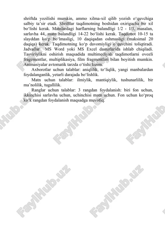 uchun. fon uchun ko‘proq ko‘k rangdan foydalanish maqsadga muvofiq.
