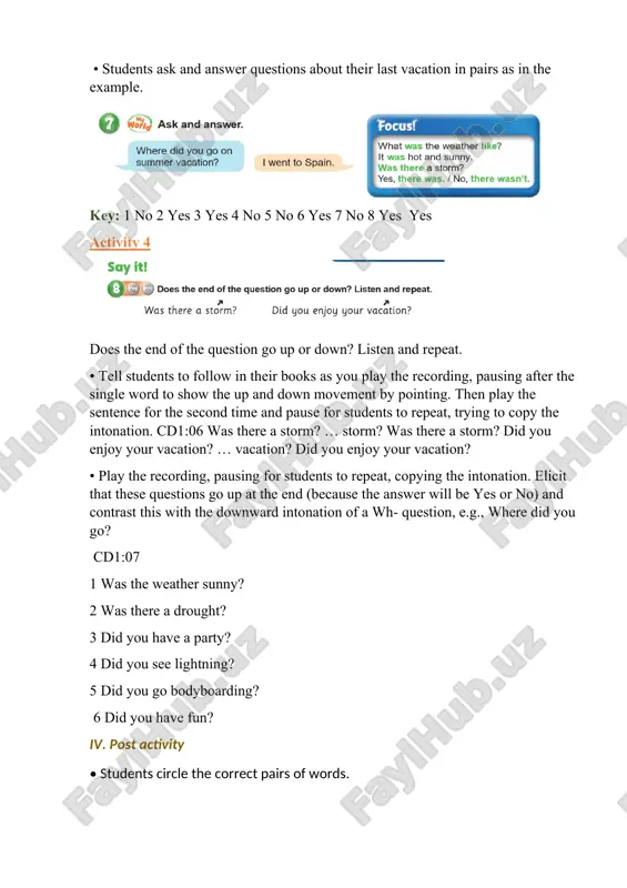6-sinflar uchun vacations and weather mavzusida dars ishlanma - Page 4