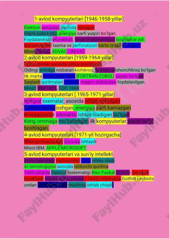 kompyuterning texnikasining rivojlanish tarixi - Page 4