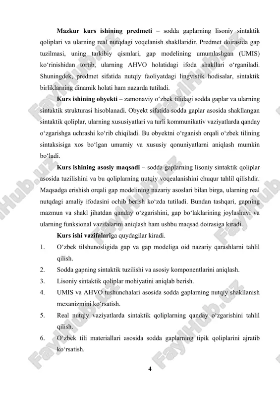 shlidir. tilshunos a. madvaliyevning ta’kidlashicha, “umis — bu til birliklarining lisoniy modeli, ahvo esa ularning nutqiy voqelanishidir” .​ umis va ahvo ning sintaksisda voqelanishi.[footnoteref:1] [1: abdullaeva g'ulchehra sodda gaplar va sintaksis – toshkent: fan, 2009 – 15-35 betlar] sintaksisda umis va ahvo tushunchalari gap tuzilmalari va ularning real nutqdagi ifodalanishini tahlil qilishda qo‘llaniladi. umis gapning strukturaviy modelini, ya’ni uning bo‘laklari va ularning o‘zaro munosabatini belgilaydi. ahvo esa bu modelning real nutqdagi konkret shaklidir.​ masalan, “u maktabga ketdi” gapining umis modeli quyidagicha bo‘lishi mumkin:​ · ega (u) · hol (maktabga) · kesim (ketdi) bu model til tizimida mavjud bo‘lgan umumiy sintaktik qolipni ifodalaydi. ammo real nutqda bu model turli shakllarda voqelanishi mumkin:​ · “u maktabga ketdi.” · “maktabga u ketdi.” · “ketdi u maktabga.”​ bu misollar ahvoning turli ko‘rinishlarini namoyon etadi. ya’ni, umis bir xil bo‘lsa-da, ahvo turli shakllarda ifodalanadi.​ umis va ahvo ning o‘zaro munosabati umis va ahvo o‘rtasidagi munosabat …