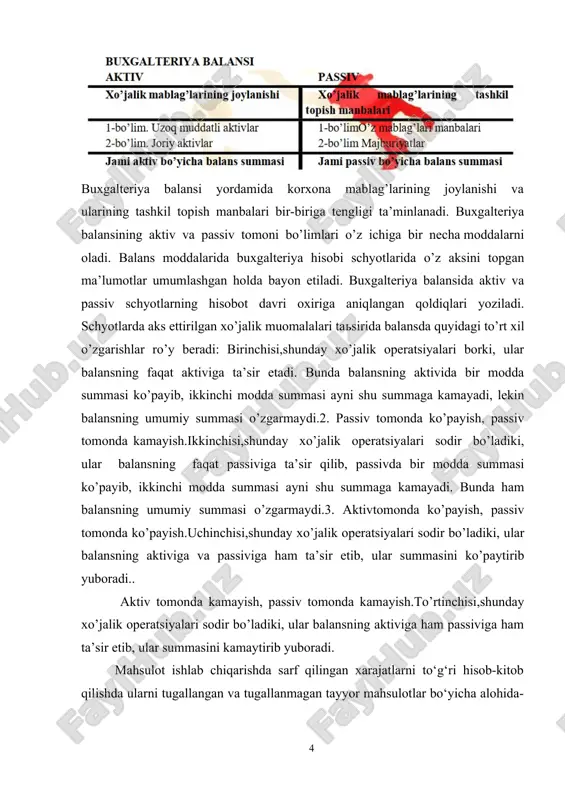 o‘liq tannarxiga o‘tkazish iqtisodiy jihatdan noo‘rindir. h ozirgi kunda mahsulot (ish, xizmat)lar tannarxiga quyidagi xarajatlar kiritilgan. misol uchun, kelgusi yil uchun gazeta va jurnallarga obuna bo‘lish hisobot yilining oxirida amalga oshiriladi. agar bu xarajatlarni hisobot yilining oxirgi oylarida xarajatlarga qo‘shilmasa, mahsulot tannarxida sezilarli o‘zgarishlarga sabab bo‘lishi mumkin. bunday xarajatlar buxgalteriya hisobida „kelgusi davr xarajatlari“ deb hisobga olinadi. h isobot yili boshlangandan so‘ng obuna xarajatlarining o‘rtacha oylik miqdori aniqlanib, ishlab chiqarilgan mahsulot tannarxiga oyma-oy o‘tkazilib boriladi. mahsulot tannarxining to‘g‘ri hisoblanishi, har bir korxona va tashkilot uchun mas’uliyatli davr hisoblanib, unda mahsulot ishlab chiqarishga sarf qilingan asosiy va qo‘shimcha xarajatlar hisob-kitob qilinadi. iqtisodiy adabiyotlarda mahsulot ishlab chiqarishda, uning tannarxini aniqlashda turli usullar, shu jumladan: oddiy oraliq, zakaz (buyurtma), normativ usullarining ishlatilishi ko‘rsatilgan.[footnoteref:1] [1: mamatov b., xujamkulov d., nurbekov o. investitsiyalarni tashkil etish va moliyalashtirish. darslik. – t.: iqtisod-moliya, 2019 yil. – 608 b.] yuqoridagi usullardan qaysi birini tanlash va amaliyotda foydalanish bevosita …