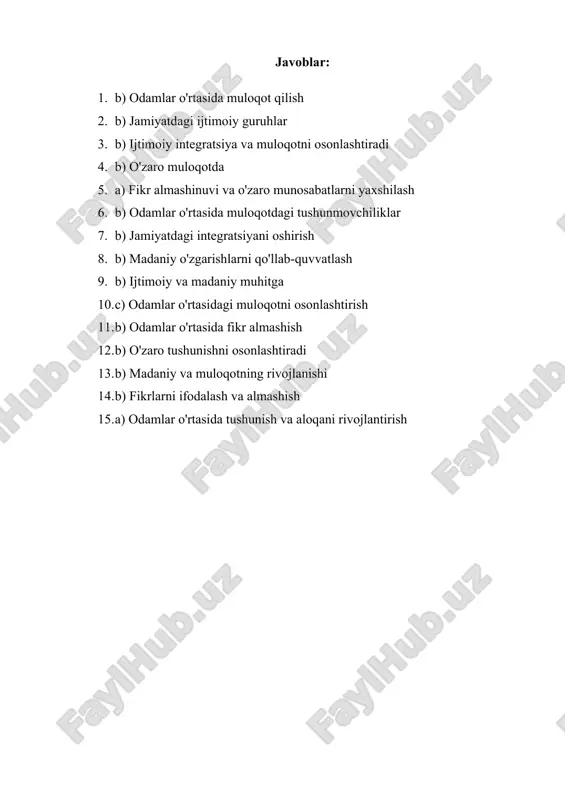 tilning ijtimoiy vazifasi mavzusida testlar - Page 4