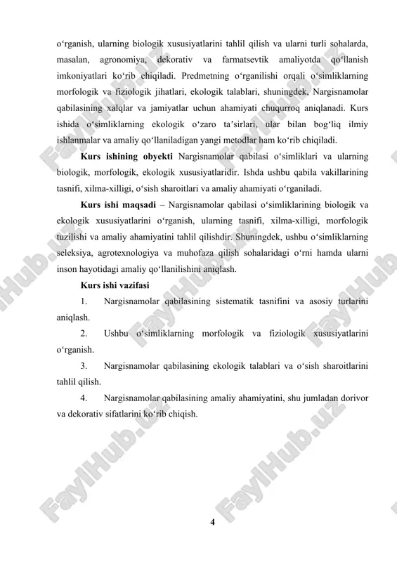 koʻpincha ogʻir, nozik va rang-barang boʻladi. gullarining strukturasida odatda olti ta barg boʻladi, ular ikki qatorda joylashadi. nargisnamolar qabilasiga kiruvchi oʻsimliklarning mevalari odatda kapsula shaklida boʻlib, ularning tarkibida koʻp sonli urugʻlar mavjud.[footnoteref:1] [1: aliyev, a. f. "oʻsimliklar morfologiyasi" – oʻzbekiston: "yangi avlod" nashriyoti, 2018 yil – 45-56 betlar.] sistematik tasnif boʻyicha, nargisnamolar qabilasi liliopsida sinfida joylashgan boʻlib, u liliales ordeniga kiradi. amaryllidaceae oilasi turli-tuman turlarga ega boʻlib, ular turli geologik davrlar davomida oʻzgargan va rivojlangan. turlarning tasnifi koʻpincha gullash va meva hosil qilish xususiyatlariga asoslanadi, chunki gullarning morfologiyasi va tuzilishi turli oʻsimliklar uchun bir-biridan farq qiladi. amaryllidaceae oilasi ichida koʻp turlar mavjud boʻlib, ular narcissus (nargis), amaryllis, clivia, hippeastrum kabi mashhur turkumlarni oʻz ichiga oladi. bularning har biri oʻziga xos ekologik va morfologik xususiyatlarga ega. masalan, narcissus turi, yaʼni nargis oʻsimligi, oʻzining gulli qismining shakli va rangi bilan mashhur boʻlib, koʻplab madaniy va tabiatdagi turlarni oʻz ichiga oladi. hippeastrum va …