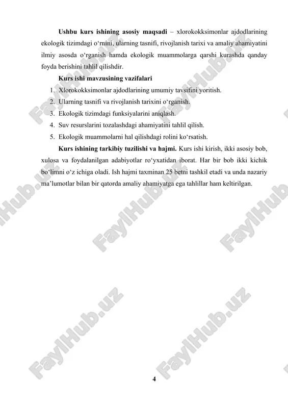 g xilma-xilligi juda keng bo‘lib, ular bir hujayrali, kolonial va ba'zan tinch holatga o‘tuvchi shakllar bilan ifodalanadi. bugungi kunda xlorokokksimonlarning yuzlab turlari aniqlangan bo‘lib, ularning aksariyati chuchuk suv havzalarida, ba’zilar esa tuproqda va hatto toshlar yuzasida yashaydi. eng mashhur vakillari: chlorella vulgaris — bioyoqilg‘i va biotexnologiyada qo‘llaniladi. scenedesmus obliquus — suv tozalash va ekologik monitoring uchun foydali. ankistrodesmus falcatus — ozuqa zanjirida asosiy halqa hisoblanadi. tetraedron minimum — mikroorganizmlarga ozuqa bo‘lib xizmat qiladi. xlorokokksimonlarning xilma-xilligi ularning muayyan ekologik sharoitlarga moslashishi, suvdagi ozuqa moddalari va haroratga sezgirligi bilan bog‘liq. masalan, fosfor va azot miqdori oshganda ayrim turlari tez ko‘payib, suv gullashini keltirib chiqaradi. aksincha, ekstremal sharoitlarda faqat tinim holatiga o‘ta oladigan turlar omon qoladi. xlorokokksimonlar ajdodlari filogenetik jihatdan qadimgi yashil suvo‘tlar guruhi bo‘lib, ularning tasnifi va xilma-xilligi biologik va ekologik jarayonlarda muhim ahamiyat kasb etadi. ular sayyoramizdagi birinchi fotosintetik organizmlardan bo‘lib, bugungi zamonaviy o‘simliklarning ajdodlari sifatida evolyutsion jarayonda beqiyos o‘rin tutadi. …