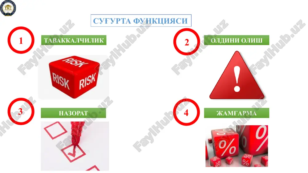 li xizmatlar sug'ur ta sog'liqni saqlash 11 14 9 61 2 3 asosiy ishtirokchilar shveytsariya aqsh b.britaniya germaniya yaponiya italiya dunyo sug'urta bozorining 50 %ini nazorat qiladi aqsh 8 mingta umumiy sug'urta, 2 mingta hayot sug'urta kompaniyalari faoliyat yuritadi alohida umumiy qonunchilik hujjati yo'q har bir shtat o'zida minimal ustav kapitalini beligalaydi, nazorat qiladi, brokerlarga, agentlarga, sug'urta kompaniyalariga litsenziya beradi davlat sug'urta kompaniyalari yo'q, a.j. lar va o'zaro sug'urtalash jamiyatlari faoliyat yuritadi yaim da sug'urtaning ulushi 11,3% 1-o'rinda – shaxsiy sug'urta 2-o'rinda – kredit-moliya sohasi sug'urta agentlari va brokerlari soni 0,5 mln. ta aholi jon boshiga sug'urta mukofoti – 4 017 $ 2018 yil ma'lumotlari hayot sug'urtasi umumiy sug'urta 593391 875984 buyuk britaniya yaim da sug'urtaning ulushi 10,6% london – dunyo sug'urta markazi hisoblanadi “lloyd” sug'urta korporatsiyasi. dunyoning barcha sug'urta kompaniyalari «filiali» mavjud hayot sug'urtasi birlamchi hisoblanadi a.j. lar va o'zaro sug'urtalash jamiyatlari faoliyat yuritadi “lloyd” ning 400 dan ortiq …