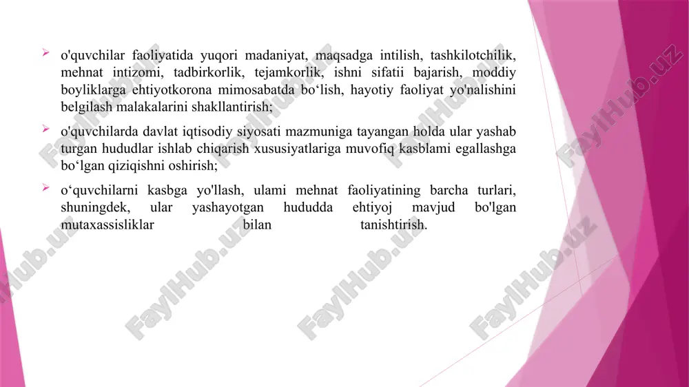 ga mos kelib, shu bilan birga jismoniy tarbiyaning yana ikkita funksiyasi alohida ajratib ko‘rsatilgan: o’quvchilarda estetik sifatlami tarbiyalash; o’quvchilarda axloqiy sifatlami tarbiyalash. jismoniy tarbiya vositaiari. jismoniy tarbiyani amalga oshirish vositalari xilma-xil bo‘lib, ulami umumlashgan tarzda uch guruhga ajratish mumkin: tabiiy omillar, gigienik shart-sharoitlar va jasmoniy mashqlar. tabiiy omillar tabiat in’omlari (suv, havo, quyosh)ning sogliqni mustahkamlash, bolaning morfologik va jismoniy to‘g‘ri rivojlanishiga ko‘maklashish imkoniyatlarini o‘zida aks ettiradi. ilmiy adabiyotlarda mazkur holat «bola organizmini chiniqtirish» atamasi bilan tavsiflanadi. bola organizmini chiniqtirish deganda, organizmni mustahkamlash, chidamlilik, zararli ta’sirlarga qarshilik ko‘rsatish, hayotiy sharoitlaming o‘zgarishiga tez moslashish qobiliyatini rivojlantirishga qaratilgan tadbirlar tizimi tushuniladi. gigienik shart-sharoitlar. bolalaming jismoniy to‘g‘ri rivojlanishi uchun gigiyenik shart-sharoitlar - uyqu, ovqatlanish va kiyinish, kun tartibi kabilami hisobga olish zarur. bolalaming jismoniy jihatdan tarbiya)ashdagi muhim vazifa nerv tizimi gigiyenasidir. bu vazifani hal etishda uyqu katta ahamiyatga ega. uyqu miya yarim sharlarining normal ishlashi uchun zarur bo‘lgan kuch-quwatni tiklaydi. chuqur va yaxshi, uzoq …