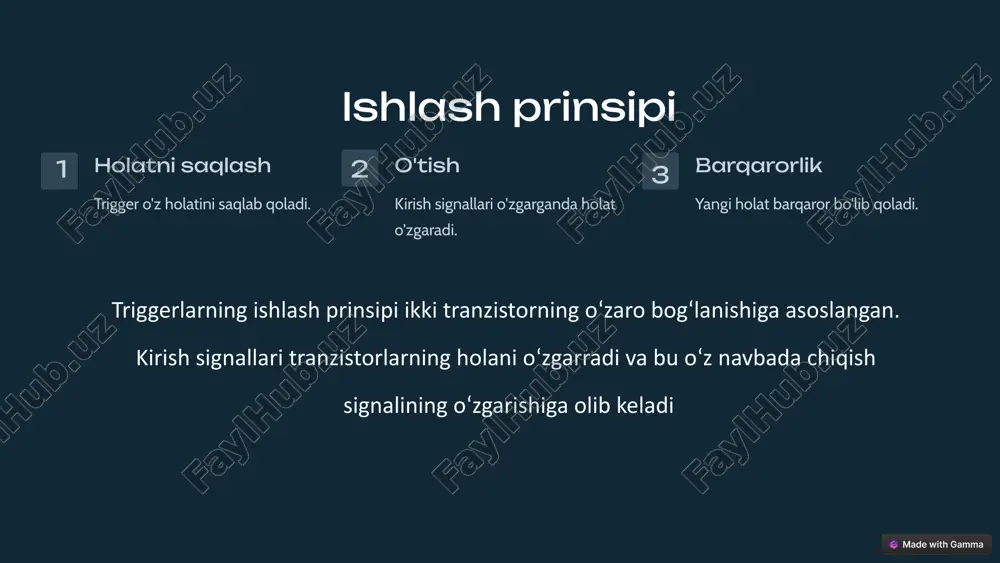 ma'ruza: triggerlar tuzilishi, ishlash prinsipi va turishi - Page 4