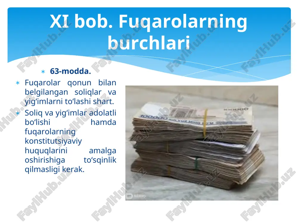 r iqtisodiy o‘sishni, makroiqtisodiy barqarorlikni ta’minlash, kambag‘allikni qisqartirish, aholi uchun munosib turmush sharoitlarini yaratish, oziq-ovqat xavfsizligini ta’minlash, qulay investitsiyaviy muhitni yaratish, hududlarni kompleks va barqaror rivojlantirish bo‘yicha choralar ko‘radi; 7) fuqarolarning iqtisodiy, ijtimoiy hamda boshqa huquqlari va qonuniy manfaatlarini himoya qilish bo‘yicha chora-tadbirlarni amalga oshiradi; 122-modda. xalq deputatlari kengashlarining vakolatlari quyidagilardan iborat: 1) tegishli mahalliy budjetlarni ko‘rib chiqish va qabul qilish, ularning ijro etilishi ustidan nazoratni amalga oshirish; 2) hududlarni ijtimoiy-iqtisodiy rivojlantirish va aholini ijtimoiy himoya qilish dasturlarini tasdiqlash; xxi bob. mahalliy davlat hokimiyati asoslari. fuqarolarning o‘zini o‘zi boshqarish organlari viloyatlar, tumanlar, shaharlar hokimlarining vakolatlari quyidagilardan iborat: 2) hududlarni iqtisodiy, ijtimoiy, madaniy va ekologik jihatdan rivojlantirishni ta’minlashga qaratilgan chora-tadbirlarni amalga oshirish; 3) mahalliy budjetni shakllantirish va ijro etish; 123-modda. 147-modda. o‘zbekiston respublikasi o‘zining yagona moliya, pul va bank tizimiga ega. xxvi bob. moliya, pul va bank tizimi o‘zbekiston respublikasining davlat budjeti respublika budjetidan, qoraqalpog‘iston respublikasi budjetidan va mahalliy budjetlardan iboratdir. …
