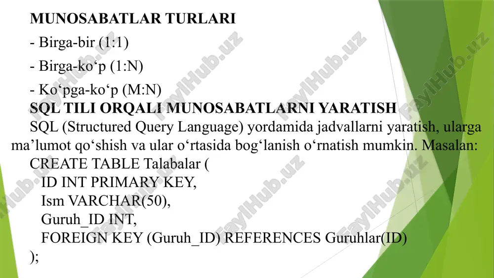 ma'lumotlar bazasi va munosabat - Page 4