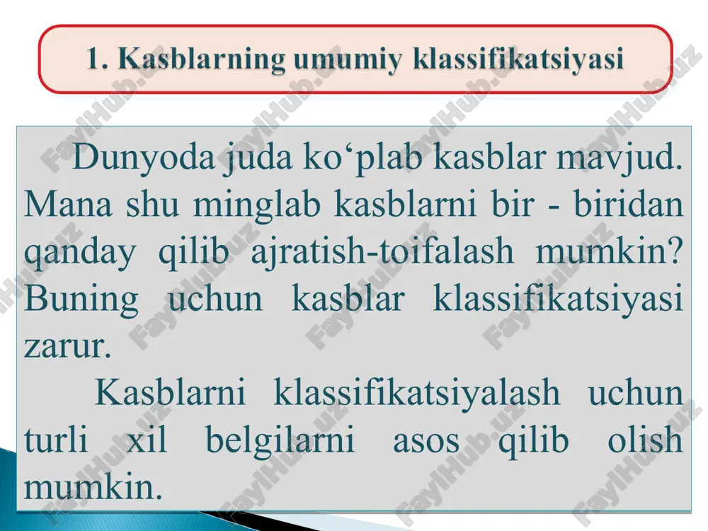 ker-mexanizator, aviakom-paniyalarnining uchuvchisi, avtomobil transportidan foydalanish muxandisi va boshqalar; qishloq xo‘jalik mahsulotlarini qayta ishlash bilan bog‘liq bo‘lgan kasblar: oshpaz, nonvoy, oziq-ovkat mahsulotlarini qayta ishlash bo‘yicha muxandis- texnolog va boshqalar. radioelektron apparatlar va priborlar montajchisi elektr va radiotexnika sohasida chuqur bilimga ega bo‘lmog‘i kerak. odamlarni o‘qitish va tarbiyalash bilan, bolalar kollektivlarini uyushtirish bilan bog‘lik, bo‘lgan kasblar: maktabgacha tarbiya muassasasi tarbiyachisi, ishlab chiqarish ta‘limi ustasi, o‘qituvchi va boshqalar; ishlab chiqarishni boshqarish, odamlarga, jamoalarga rahbarlik qilish bilan bog‘liq bo‘lgan kasblar: avtotransport qorxonasining dispetcheri, ishlab chiqarishni tashkil etish bo‘yicha muhandis iqtisodchi va boshqalar; maishiy, savdo xizmati ko‘rsatish bilan bog‘liq bo‘lgan kasblar: sotuvchi, sartarosh, kompleks qabul punktida buyurtmalarni qabul qiluvchi va boshqalar; 3).”odam-odam” (ch). bu erda asosiy mehnat predmeti odam (inson)lardir. mazkur mehnat sohasida mayllar, kiziqishlar qay darajada ekanini aniqlashda o‘quv predmetlaridan tashqari, o‘quvchilarning shaxsan o‘zlari jamoat ishlarida, jamoaviy ravishda o‘tkazilgan tadbirlarni tashkil etishda ishtirok etib orttirgan tajribalari ham yordam beradi. makzur tipga kasblarga quyidagi …