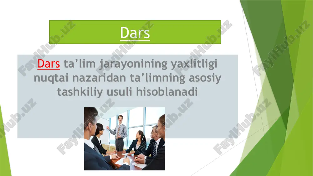 dars-ta’limni tashkilotishning asosiy shakli - Page 4