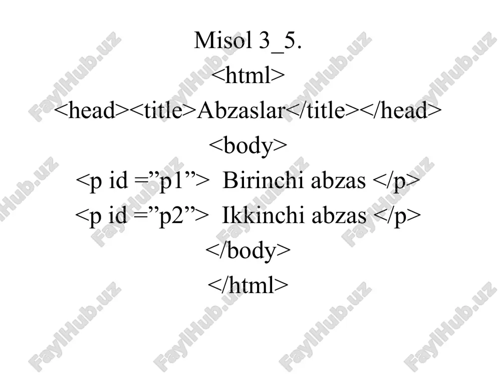 html hujjatda identifikatorlar bilan ishlash - Page 4