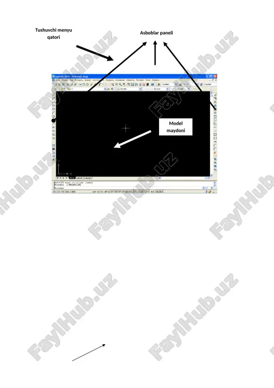 sled (object snap tracking) –osnap dagi nuqtani boshqarish imkonini beradi, kursor harakatlanganda vektor trassirovkasi hosil bo‘ladi. sozlash bajariladi: asboblar/chizmachilik parametrlari qo‘shimcha “bog‘lash va setka”. sled rejimini qo‘shish (o‘chirish) f11 funksional klavishsi yoki sled tugmani sichqon bilan bosish orqali bajariladi. . j) veslin –obyektlar chiziqlari qalinligini aks ettirishni qo‘shadi (o‘chiradi). z) model –model maydonidan varaq maydoniga o‘tish imkonini beradi. izoh. aniq asboblarning vazifasi keng holda quyida keltiriladi. xulosa kompyuter grafikasi odamzod faoliyatining barcha sferalariga chuqur va keng ravishda kirib kelmoqda. tasvirning sifati shunday mukamalanadiki xatto ko‘pchilik buni kompyuter qurilmalari orqali ifodalanganligini sezmasdan qoladilar. qaysi soxada arxitektura, mashinasozlik chizma ishlatilsa bu soxalarda xozirgi zamonda kompyuter keng qo‘llanilmoqda. chizmani kompyuter orqali yaratish chizmani o‘z soxalarda o‘rni, balandligini yana xam yuqori pog’onaga olib chiqdi. yana asosiy qulayliklardan biri kompyuter dasturlaridan xamma foydalanishi mumkin. bu esa kompyuterda surat, chizma chizish, yuqori sifatli chizmalar yaratish ma’lum bir tayyorgarlikga ega bo‘lgan foydalanuvchi uchun imkoniyatlarni ochib beradi. grafik …