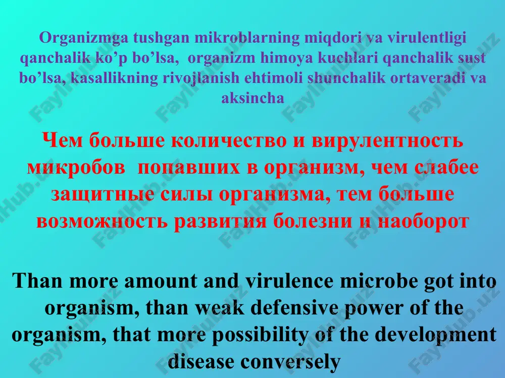 concerns with clinical immunology xirurgik infeksiyaning klassifikatsiyasi klassifikatsiya xirurgicheskoy infektsii categorization to surgical infection: a. o'tkir xirurgik infeksiya: o'tkir yiringli infeksiya 2. o'tkir anaerob infeksiya 3. o'tkir spetsifik infeksiya (qoqshol, sibir yarasi va boshqalar) 4. o'tkir chirituvchi infeksiya a. ostraya xirurgicheskaya infektsiya: 1. ostraya gnoynaya infektsiya 2. ostraya anaerobnaya infektsiya 3. ostraya spetsificheskaya infektsiya (stolbnyak, sibirskaya yazva i dr.) 4. ostraya gnilostnaya infektsiya a. acute surgical infection: 1. acute purulent infection 2. acute anaerobic infection 3. acute specific infection (the tetanus, anthrax and others) 4. acute ichorous infection b. surunkali xirurgik infeksiya: 1. surunkali nospetsifik infeksiya 2. surunkali spetsifik infeksiya (sil, zaxm, aktinomikoz va boshkalar) b. xronicheskaya xirurgicheskaya infektsiya: xronicheskaya nespetsificheskaya infektsiya 2. xronicheskaya spetsificheskaya infektsiya (tuberkulez, sifilis, aktinomikoz i dr.) b. chronic surgical infection: 1. chronic not specific infection 2. the chronic specific infection (the tuberculosis, syphilis, actinomycosis and other) klinika kechishiga ko’ra: 1. o'tkir yiringli infeksiya: a) umumiy …