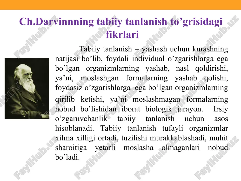 tabiiy tanlanish – evolutsiyaning harakatlantiruvchi va yo’naltiruvchi bosh kuchi - Page 4