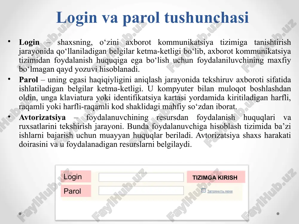 ning yaxlitligini ta’minlash zaruriyati paydo bo‘ladi. umuman olganda kompyuter tarmog‘iga ruxsatsiz kirishning mutlaqo oldini olish mumkin emas, lekin ularni aniqlash mumkin. axborotning yaxlitligini tekshirishning bunday jarayoni, ko‘p hollarda, axborotning haqiqiyligini ta’minlash deyiladi. kriptografiyada qo‘llaniladigan usullar ko‘p bo‘lmagan o‘zgartirishlar bilan axborotlarning haqiqiyligini ta’minlashi mumkin. sirli (maxfiy) aloqalar sohasi kriptologiya deb aytiladi. ushbu so‘z yunoncha «kripto» — sirli va «logus» — xabar ma’nosini bildiruvchi so‘zlardan iborat. kriptologiya ikki yo‘nalish, ya’ni kriptografiya va kriptotahlildan iborat. kriptografiyaning vazifasi xabarlarning maxfiyligini va haqiqiyligini ta’minlashdan iborat. kriptotahlilning vazifasi esa kriptograflar tomonidan ishlab chiqilgan himoya tizimini ochishdan iborat. hozirgi kunda kriptotizimni ikki sinfga ajratish mumkin: • simmetriyali bir kalitlilik (maxfiy kalitli); • asimmetriyali ikki kalitlilik (ochiq kalitli). simmetriyali tizimlarda quyidagi ikkita muammo mavjud: 1) axborot almashuvida ishtirok etuvchilar qanday yo‘l bilan maxfiy kalitni bir-birlariga uzatishlari mumkin? 2) jo‘natilgan xabarning haqiqiyligini qanday aniqlasa bo‘ladi? ushbu muammolarning echimi ochiq kalitli tizimlarda o‘z aksini topdi. ochiq kalitli asimmetriyali tizimda ikkita …
