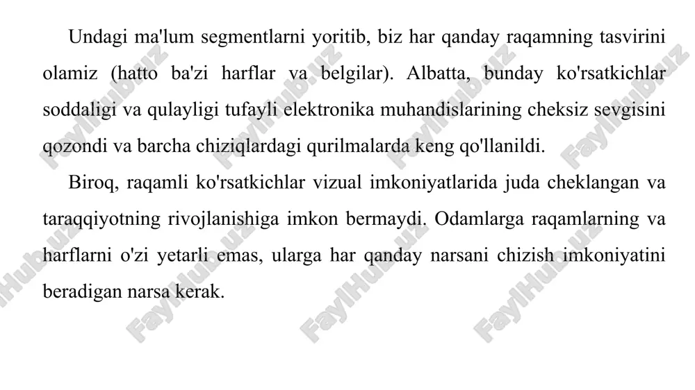 sxemalarini o‘zingiz ulang. 4. arduino ideda mustaqil ravishda bu ish uchun dastur yozing. havolalar 1. https://robotchip.ru/obzor-svetodiodnoy-matritsy-8x8-na-max7219/ 2. https://2150692.ru/faq/114-led-matrix-8x8 3. https://www.youtube.com/watch?v=-p2swlsbatw 4. https://developer.alexanderklimov.ru/arduino/ledmatrix.php 5. https://3d-diy.ru/wiki/arduino-moduli/svetodiodnye-matritsy/ thank you that you took the time to watch image1.png image2.jpeg image3.png image4.jpeg image5.png image6.png image7.png image8.png image9.png image10.jpeg image11.jpeg image12.jpeg image13.png image14.png /docprops/thumbnail.jpeg