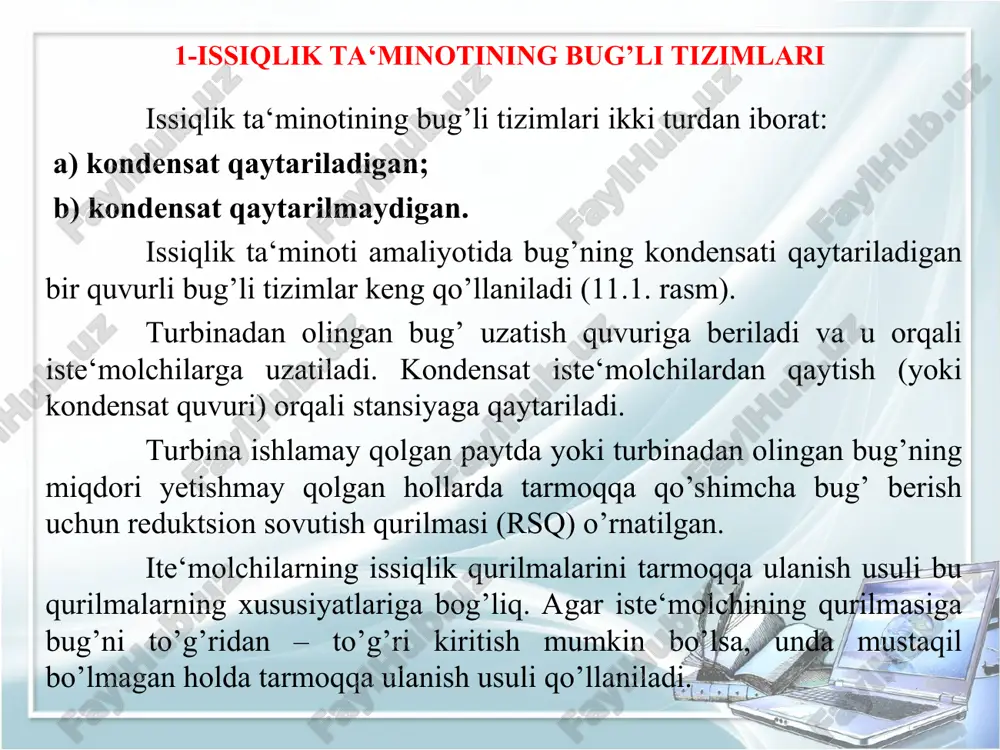 issiqlik ta’minotining bu’gli tizimlari - Page 4