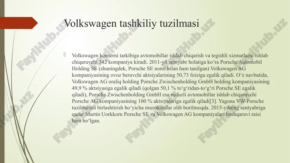 elektr avtomobillari zavodini qurishni rejalashtirayotgani haqida xabar berilgandi. dastlabki maʼlumotlarga koʻra, yangi ishlab chiqarishni qurish uchun 750 million dollar mablagʻ kerak boʻladi volkswagen oʻzining volkswagen type 1 “beetle” modeli uchun 1999-yilda “asrning avtomobili” tanlovida 20-asrning eng nufuzli toʻrtinchi avtomobili deb topildi. u faqat ford model t, bmc mini va citroën ds dan orqada qoldi. volkswagen kompaniyasi 50 yillik yevropa yil avtomobili mukofotining to‘rtta g‘olibini ishlab chiqargan. bular: 1992 – volkswagen golf 2010 – volkswagen polo 2013 – volkswagen golf 2015 – volkswagen passat volkswagen yaqinda ishlab chiqilgan jahon avtomobili mukofotining beshta gʻolibini ishlab chiqardi. 2009 – volkswagen golf 2010 – volkswagen polo 2012 – volkswagen up! 2013 – volkswagen golf 2021 – volkswagen id.4 xulosa dunyo bozorida uzining munosib o’rniga ega volkswagen kompaniyasi bugungi kunda 5-7 kishilik yengil avtomobillar ishlab chiqarish bo’yicha yetakchi o’rinlarda turadi. shuni aytish joizki nemis ishlab chiqaruvchilari odamlarga qulaylik comfort tug’dirish uchun hizmat qilmoqda. bu esa …