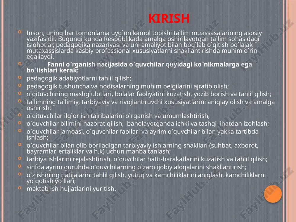 aratilgan maqsad yo'lidagi faoliyati tushuniladi. aqliy tarbiya ijtimoiy tarbiya tizimining bir qismi bo'lib, uning mazmuni barcha fanlar bo'yicha bilimlar sistemasini bilib olishni va shu asosda yoshlarda ilmiy dunyoqarashni tarkib toptirish, tafakkur va nutq qobiliyatini o'stirishdan iboratdir. aqliy tarbiya barcha fanlardan umumiy ma'lumot berish orqali amalga oshiriladi. bu jarayonda o'quvchilarga maktab dasturlari asosida bilim berilib, ularga xotira, diqqat, fikrlash, tasawur qilish kabi xislatlar taraqqiy ettiriladi. abu nasr forobiy inson aql-zakovati xususida fikr yuritib, bunday deydi: „1. barcha masalani: muhokama va mulohazani tezda tushuna oladigan, uning ma'nosini anglaydigan, so'zlovchining maqsadi, aytilgan fikrining chinligini tezda payqay oladigan bo'lsin. 2, xotirasi juda baquwat bo'lsin,. ko'rgan-eshitgan, sezgan narsalarining birontasini ham esidan chiqarmay, yodda saqlab qoladigan bo'lsin. zehni shu daraja tez va o'tkir bo'lsinki, biror narsaning alomatini sezishi bilan bu alomat nimani bildirishini tezda bilib olsin. so'zlari aniq bo'lsin, fikrini va aytmoqchi bo'lgan mulohaza- larini ravon va ravshan bayon eta olsin. bilim va o'qishga muhabbati bo'lsin, …