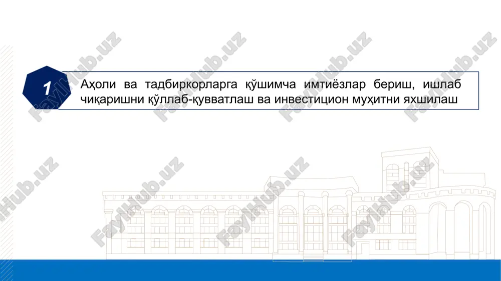 hahri va viloyat markazlari 2,2 mln so'm boshqa joylar 1,1 mln so'm toshkent shahriga – 3,3 mln so'm (amalda 3 mln so'm), nukus shahri va viloyat markazlariga – 2,2 mln so'm (2 mln so'm), boshqa joylarga – 1,3 mln so'm (1,2 mln so'm). elektron tijorat sohasidagi tadbirkorlarga foyda solig'i 10% (7,5%) 3% (2%) aylanmadan olinadigan soliq yattlar uchun qulayliklar 2025 yil 1 yanvardan 1. jami yillik daromadi 100 mln so'mgacha bo'lgan yattning xodimlariga daromad solig'i o'rniga yattga belgilangan qat'iy daromad solig'ining 50% to'lash huquqi berildi (oldin ish haqidan 12% daromad solig'i to'langan). misol uchun, xonqa tumanidagi dehqon bozorida qishloq xo'jaligi mahsulotlari bilan chakana savdo qiluvchi yatt o'zi uchun 60 ming so'm qat'iy soliq to'lagan bo'lsa, yollagan xodimi uchun 1 mln so'm oylik hisoblab, undan 12% stavkada 120 ming so'm soliq to'lagan. endilikda ushbu tadbikor o'z xodimi uchun o'zi to'lagan soliqning yarmi, ya'ni 30 ming so'm soliq to'lash huquqiga ega bo'ladi. …