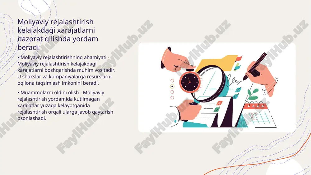 strategiyalarining mohiyati - soliq strategiyalari moliya tizimida muhim rol o'ynaydi. ular xarajatlarni kamaytirish va foyda olish imkoniyatlarini oshirishga yordam beradi. • o'zbekiston soliq siyosati - o'zbekistonda soliq siyosati iqtisodiy o'sishni rag'batlantirish uchun ishlab chiqilgan. u soliq to'lovchilarni qo'llab-quvvatlashga qaratilgan. • strategiyalarni amalga oshirish - soliq strategiyalarini samarali amalga oshirish moliyaviy rejalarni shakllantirishi mumkin. bu davrda rejalashtirish va prognozlash juda muhimdir. • moliya muvaffaqiyati - juda to'g'ri soliq strategiyalari moliyaviy muvaffaqiyatni ta'minlaydi. bu uzoq muddatda barqaror o'sishga yordam beradi. moliyaviy maqsadlarni belgilash muvaffaqiyatli rejalashtirish uchun zarur • maliyalash muhimligi - moliyaviy maqsadlarni belgilash rejalashtirish jarayonida asosiy ahamiyatga ega. bu, moliyaviy jarayonlarni to'g'ri ko'rsatishga yordam beradi. • aniq maqsadlar - aniq va o'lchanadigan maqsadlar belgilash, resurslarni baholashda va yo'nalishni belgilashda zarur. misol uchun, aniq bir summani muayyan muddatda to'plash. moliyaviy tahlil qarorlar qabul qilishda yordam beradi • moliyaviy tahlilning ahamiyati - moliyaviy tahlil korxonaning moliyaviy holatini aniqlashda muhim ahamiyatga ega. bu jarayon …