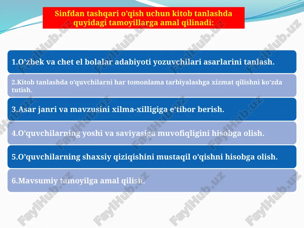 sitalaridan biri to’g’ri uyushtirilgan qayta hikoyalashdir. maktab tajribasida to’liq, qisqartirib, tanlab va ijodiy qayta hikoya qilish turlari mavjud. boshlang’ich sinf o’quvchilari uchun matnni to’liq yoki matnga yaqin qayta hikoyalash ancha oson, boshqa turlari esa nisbatan qiyinroqdir. qayta hikoyalashda o’qilgan hikoya mazmuni yuzasidan o’qituvchining savoli o’quvchilarni hikoyaning detallari haqida, ayrim voqealar o’rtasidagi bog’lanishning sabab-natijalari haqida fikrlashga qaratilishi lozim. asar syujetining rivojlanishida qatnashuvchi shaxslar, ularning xatti-harakati asosiy rol o’ynaydi. bolalar asar mazmunini unda ishtirok etuvchi shaxslar va ularning xatti-harakati, harakterli xususiyatlarini tahlil qilish yordamida yaxshi anglab etadilar. o’qituvchining savoli asar qahramonlari nima qilgani, ularning u yoki bu xatti-harakatlari qaerda va qanday sharoitda yuz bergani haqida so’zlab berishga, voqealarning izchil bayon qilinishiga va o’zaro bog’liqlikni yoritishga yo’naltirilishi lozim. o’quvchi o’qilgan asar mazmunini o’qituvchi savoli yordamida aytib berishida faqat analizdan emas, sintezdan ham foydalanadi: ayrim faktlarni o’zaro bog’laydi (sintezlaydi), bir-biriga taqqoslaydi, ular yuzasidan muhokama yuritadi va xulosa chiqaradi. ko’pincha boshang’ich sinf o’quvchilari qatnashuvchi shaxslar …