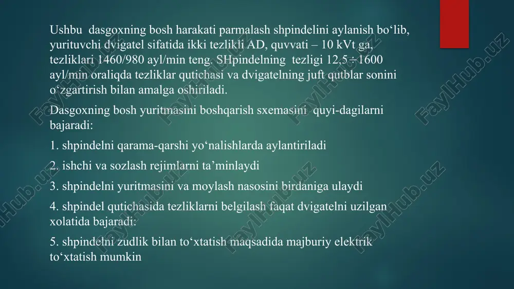 universal parmalash dasgoxining elektr yuritmasi va boshqarish sxemasi - Page 4