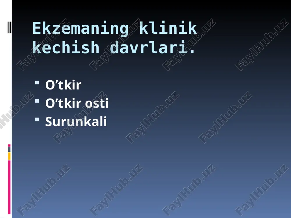 ik seboreyali psoiraz 8.ekzematizatsiyalashgan epidermoftiya qiyosiy tashxis:
