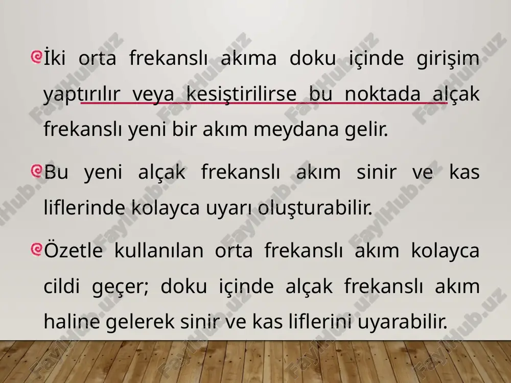 deki akım genliği %50 -%100 arasında değişebilir, ikinci devre sabit değerde ayarlanmıştır (%75 gibi). bu durum akımın iki hattı arasında ileri-geri taramaya olanak sağlar. akımın sirküler şekliyle dört yapraklı yonca şekli yer değiştirir. heksi̇polar (stereodi̇nami̇k) uygulama: 6 elektrot ile 3 akımın girişimi sağlanır. enterferans aletine başka bir devre veya çıkış jeneratörü eklenir. üç sinüzoidal akımın 3 boyutlu etkisi sağlandığı için bu ismi alır. bunun için ‘’y’’ şeklinde 2 ped elektrot ya da vakum aplikatör olan 3 çift elektrot gereklidir. bipolar, quadripolar, vektör taramalı quadripolar ve stereodinamik metodların oluşturduğu ve dağıttıkları enterferansiyel akımlar, onların devre jeneratör sayısı ve elektrot gereksinimleri. uygulama tekniğini seçerken; bipolar teknik  yüzeyel dokular için quadripolar teknik  daha derin dokular için kli̇ni̇k uygulamada kullanilan elektrotlar geleneksel uygulama: 2 kanaldan sağlanan 4 ayrı elektrot 4 kutuplu tek elektrot “y” şeklinde iç kutup içeren iki elektrot 2 kutuplu 2 elektrot elektrot yerleşimi: tedavi edilen bölge/dokunun üzerinde hastanın akımı …
