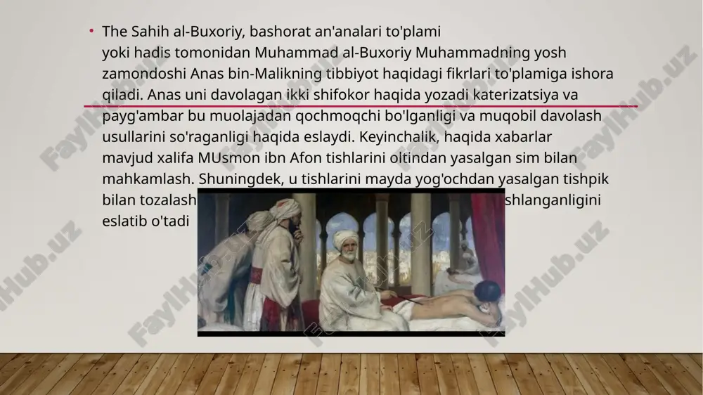 ular uchun mavjud bo'lgan, shu jumladan gippokrat, aflotun, galen, pifagoralar va aristotel, shuningdek ba'zi dorilar va tibbiyot o'simliklarining forscha nomlarini eslatib o'tadi. 825 yilda abbosiylar xalifasi al-ma'mun asos solgan donolik uyi (arabcha: byt الlحkmة‎; bayt al-hikma) ichida bag'dod, gondishapur akademiyasining namunasi. xristian shifokori boshchiligida hunayn ibn ishoq va tomonidan qo'llab-quvvatlanadi vizans, antiqa dunyodagi barcha mavjud asarlar, shu jumladan tarjima qilingan galen, gippokrat, aflotun, aristotel, ptolomey va arximed. hozirgi vaqtda tushunilishicha, dastlabki islom tibbiyoti asosan to'g'ridan-to'g'ri yunon manbalaridan olingan iskandariya akademiyasi, arab tiliga tarjima qilingan; fors tibbiyot an'analarining ta'siri materia medica bilan cheklanganga o'xshaydi, garchi fors shifokorlari yunon manbalari bilan ham tanish edilar arab xalifaligi mam lakatlaridagi tibbiyot v ii a srn in g boshlarida tarqoq arab qabilalari birlash tirilib , m arkazlashgan arab davlati barpo etildi. u arab xalifaligi, deb nom oldi. arablar islom dini bayrog‘i ostida urush qilib, boshqa ko‘p mamlakatlarni bosib oldilar. sharqda hindiston va xitoygacha, g ‘arbda …