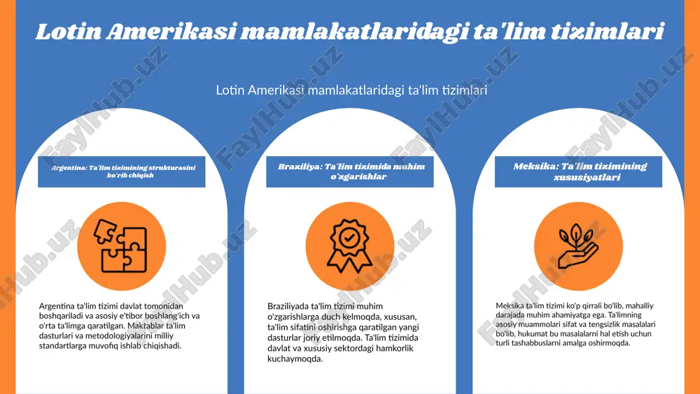 ta'lim tizimlari, albatta, har bir jamiyatning rivojlanishida muhim ahamiyatga ega. latin amerikasidagi ta'lim tizimlari o'ziga xos xususiyatlarga ega bo'lib, ularning ijtimoiy va iqtisodiy rivojlanishga ta'siri katta. ushbu tizimlarni yanada rivojlantirish uchun, o'qituvchilarni tayyorlash jarayonini takomillashtirish, ta'lim sifatini oshirish va innovatsion metodlarni joriy etish zarur. photo by florian olivo on unsplash yana bir diqqatga sazovor jihat lotin amerikasida ta'lim tizimlarida raqamli o'qitish vositalari va interaktiv platformalar joriy etilmoqda. bu innovatsiyalar o'quvchilarning o'qishga bo'lgan qiziqishini oshiradi va ta'lim jarayonini yanada interaktiv qiladi. biroq, ta'lim tizimida tengsizlik va resurs yetishmasligi kabi muammolar mavjud. ko'plab mamlakatlarda o'qitish uchun zarur bo'lgan infratuzilma va moliyaviy qo'llab-quvvatlash yetarli emas. bu esa ta'limning sifatiga salbiy ta'sir ko'rsatadi. ta'lim tizimlarining global konteksti butun dunyoda ta'lim tizimlari o'zaro bog'liq. har bir mamlakat o'ziga xos an'analarga ega bo'lsa-da, global ta'lim muammolarini hal qilishda hamkorlik muhim ahamiyatga ega. ta'lim sohasida ko'plab mamlakatlar o'rtasida hamkorliklar mavjud. bu hamkorliklar orqali tajriba almashish, eng yaxshi …